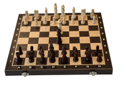 39cm Ebony Magnetic Chess Set Wooden Timber Oak Folding Chessboard