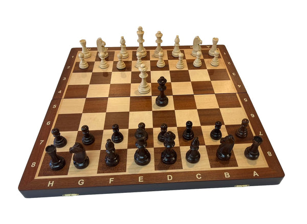 Deluxe 52cm Large Chess Set Sapele Wooden Timber Oak Folding Chessboard