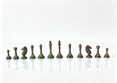 30cm Retro Dual-Tone Alloy Foldable Metal Chess Set