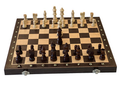 39cm Ebony Magnetic Chess Set Wooden Timber Oak Folding Chessboard