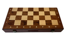 Deluxe 39*39cm Chess & Checkers Set 2 in 1 Rosewood Wooden Timber Folding Board