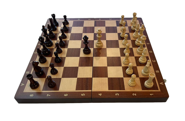Deluxe 52cm Large Chess Set Sapele Wooden Timber Oak Folding Chessboard