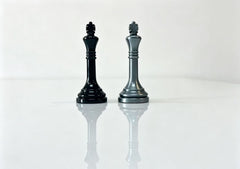 30cm Retro black & Silver Dual-Tone Alloy Foldable Metal Chess Set