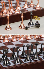 30*30*3.3cm Magnetic Metal Chess Set Folding Leather Board - auloves