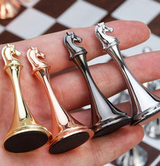 30*30*3.3cm Magnetic Metal Chess Set Folding Leather Board - auloves