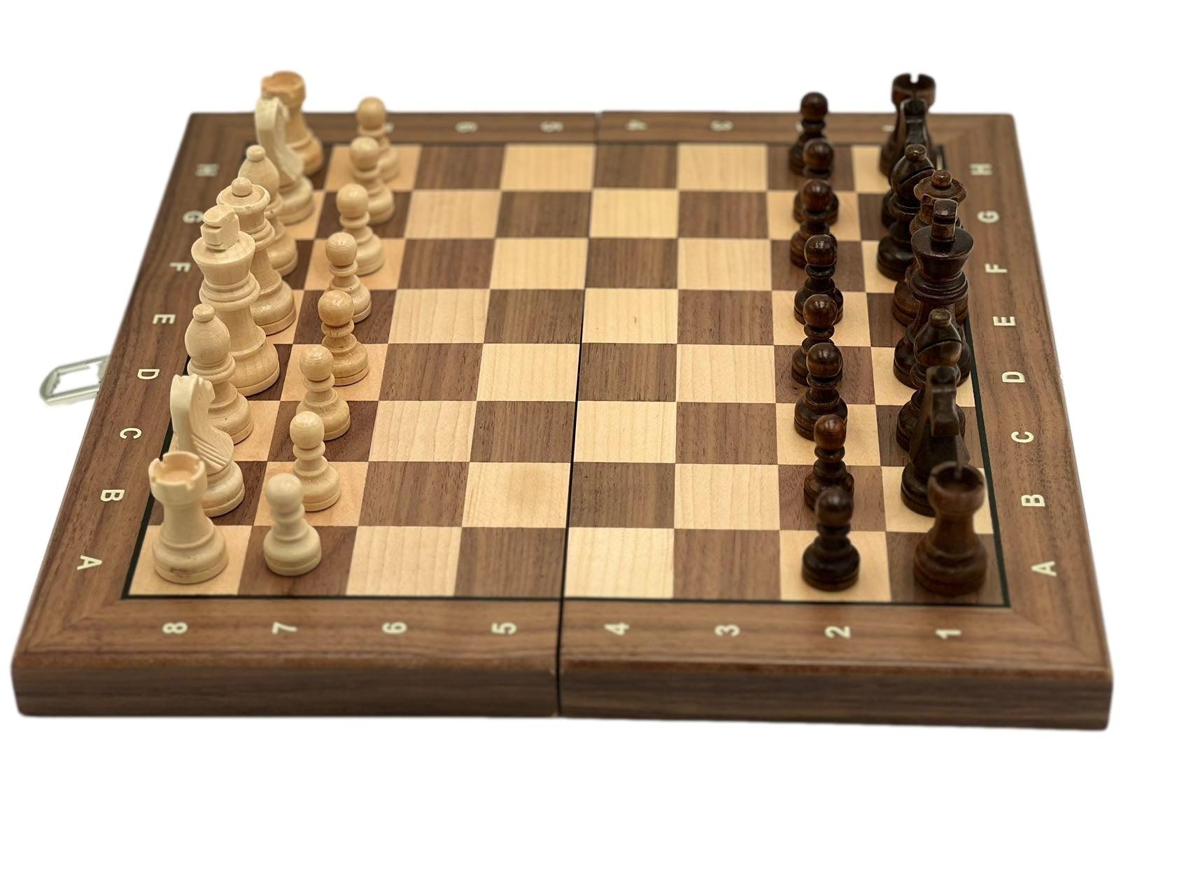 30*30cm Premier Magnetic Wooden Timber Oak Chess Set AU Stock – auloves