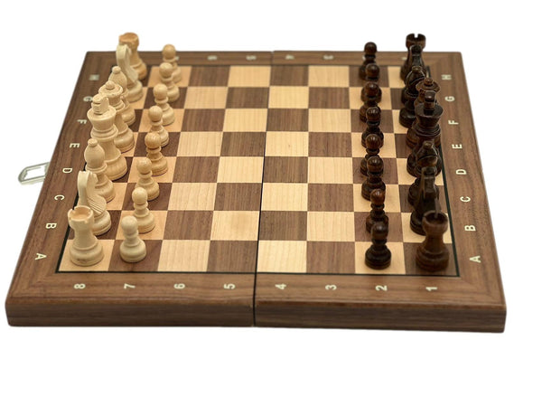 30*30cm Premier Magnetic Wooden Timber Oak Chess Set AU Stock - auloves