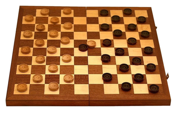 38*38cm Wooden Timber Checkers Set - auloves