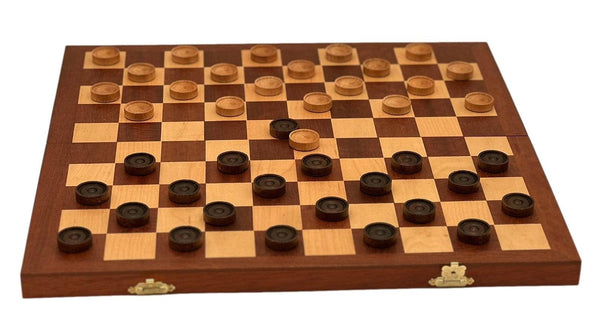 38*38cm Wooden Timber Checkers Set - auloves