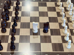 38cm Magnetic Large Chess Set Wooden Timber Oak Folding Chessboard - auloves