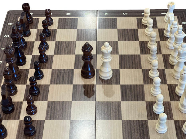 38cm Magnetic Large Chess Set Wooden Timber Oak Folding Chessboard - auloves