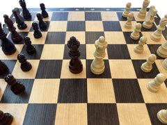 39cm Ebony Magnetic Chess Set Wooden Timber Oak Folding Chessboard