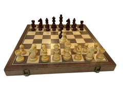 40cm Walnut Magnetic Chess Set Wooden Timber Oak Folding Chessboard