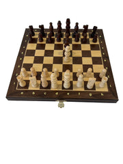 30cm Magnetic Large Chess Set Wooden Timber Oak Folding Chessboard