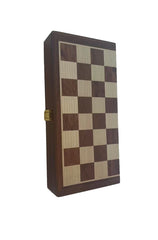 30cm Pure Metal Chess Piece & Timber Wooden Folding Board