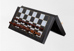 Premium 39*39*2.7cm Chess Set Wooden Timber Folding Black/White Board Rosewood
