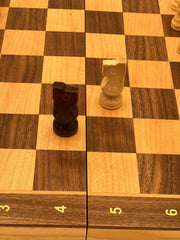 40*40cm Magnetic Chess & Checkers Set Pine Wooden Timber Folding Board - auloves