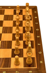 40*40cm Magnetic Chess & Checkers Set Pine Wooden Timber Folding Board - auloves