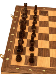 40*40cm Magnetic Chess & Checkers Set Pine Wooden Timber Folding Board - auloves