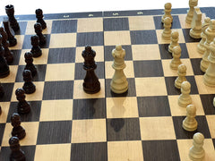 39cm Ebony Magnetic Chess Set Wooden Timber Oak Folding Chessboard