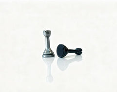 30cm Retro black & Silver Dual-Tone Alloy Foldable Metal Chess Set