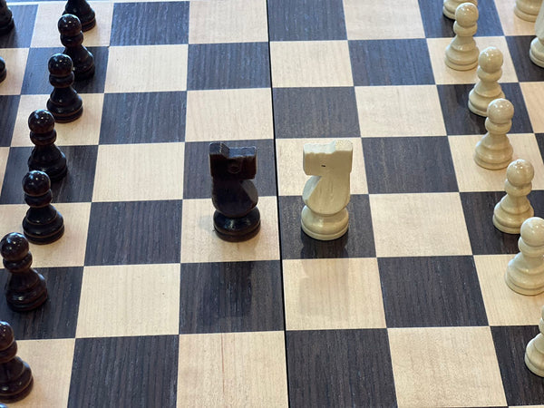 39cm Ebony Magnetic Chess Set Wooden Timber Oak Folding Chessboard