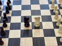 39cm Ebony Magnetic Chess Set Wooden Timber Oak Folding Chessboard