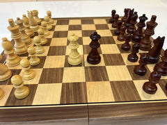 40cm Walnut Magnetic Chess Set Wooden Timber Oak Folding Chessboard