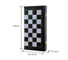 Premium 39*39*2.7cm Chess Set Wooden Timber Folding Black/White Board Rosewood