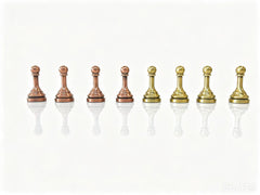 30cm Retro Dual-Tone Alloy Foldable Metal Chess Set