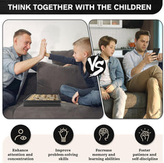 Ebony 32.5*32.5*5cm Magnetic Chess Set Wooden Timber Drawer Design