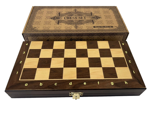 30cm Magnetic Large Chess Set Wooden Timber Oak Folding Chessboard