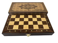 30cm Magnetic Large Chess Set Wooden Timber Oak Folding Chessboard