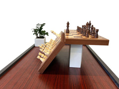Premium 39cm Magnetic Large Chess Set Wooden Timber Oak Folding Board Sapele