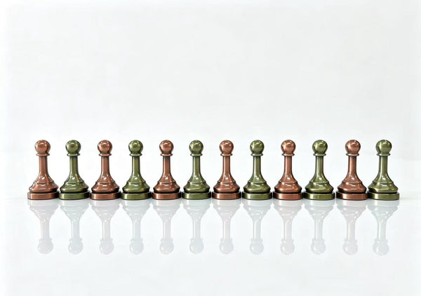 30cm Retro Dual-Tone Alloy Foldable Metal Chess Set