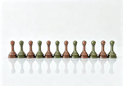 30cm Retro Dual-Tone Alloy Foldable Metal Chess Set