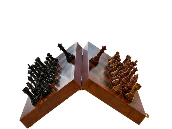 40cm Piano Finish Chess Set Foldable Board Magnetic Gift
