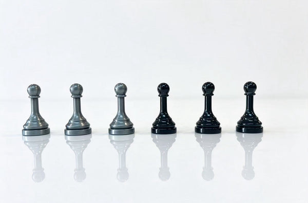 30cm Retro black & Silver Dual-Tone Alloy Foldable Metal Chess Set