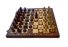 Deluxe 39*39cm Chess & Checkers Set 2 in 1 Rosewood Wooden Timber Folding Board