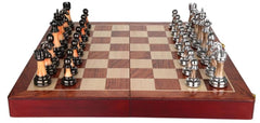Chess Set 45cm Rosewood Folding Board + Zinc Alloy & Acrylic Pieces - auloves