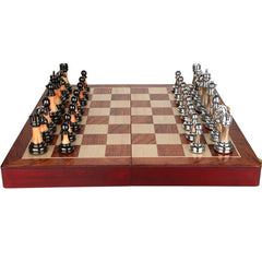Chess Set 52cm Rosewood Folding Board + Zinc Alloy & Acrylic Pieces - auloves