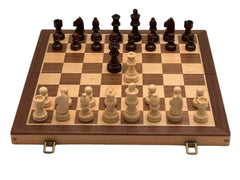 Deluxe 40*40cm Chess & Checker Set Beech Wooden Timber Folding Board - auloves