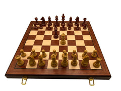Deluxe 52*52cm Super Large Chess Set Rosewood Wooden Timber Oak Folding Board - auloves