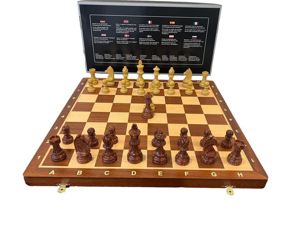 Deluxe 52cm Large Chess Set Sapele Wooden Timber Oak Folding Chessboard - auloves