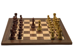 Deluxe 54*54cm Super Large Chess Set Walnut Wooden Timber Unfolding Chessboard Gloss Pieces - auloves
