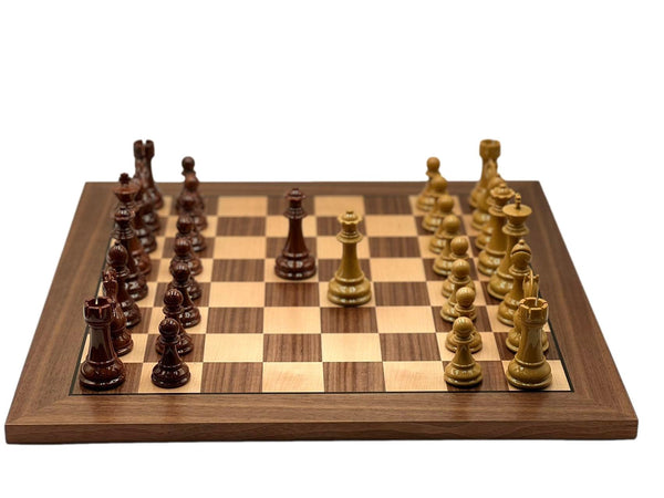 Deluxe 54*54cm Super Large Chess Set Walnut Wooden Timber Unfolding Chessboard Gloss Pieces - auloves
