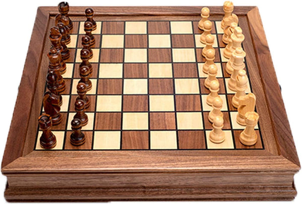 Deluxe Sapele 32*32cm Magnetic Chess Set Wooden Timber Drawer Design - auloves
