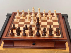 Deluxe Sapele 40*40cm Magnetic Chess Set Wooden Timber Drawer Design - auloves