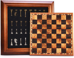 Metal Chess Set with Wooden Detachable 36*36*4.8cm Board - auloves