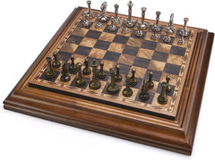 Metal Chess Set with Wooden Detachable 36*36*4.8cm Board - auloves
